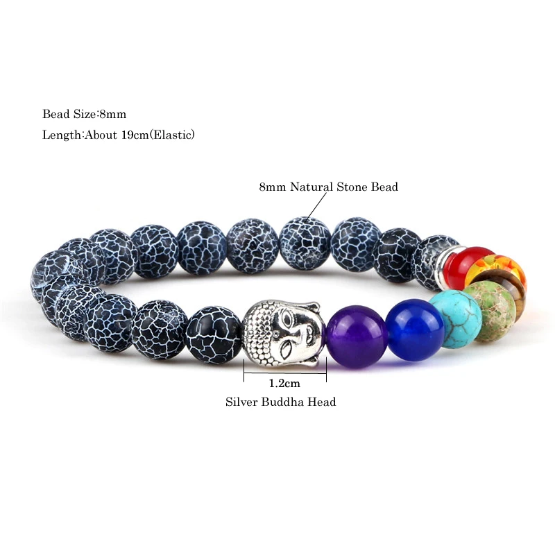 Эластичные 7 Чакр Исцеляющие браслеты из бисера натуральный камень тигровый глаз