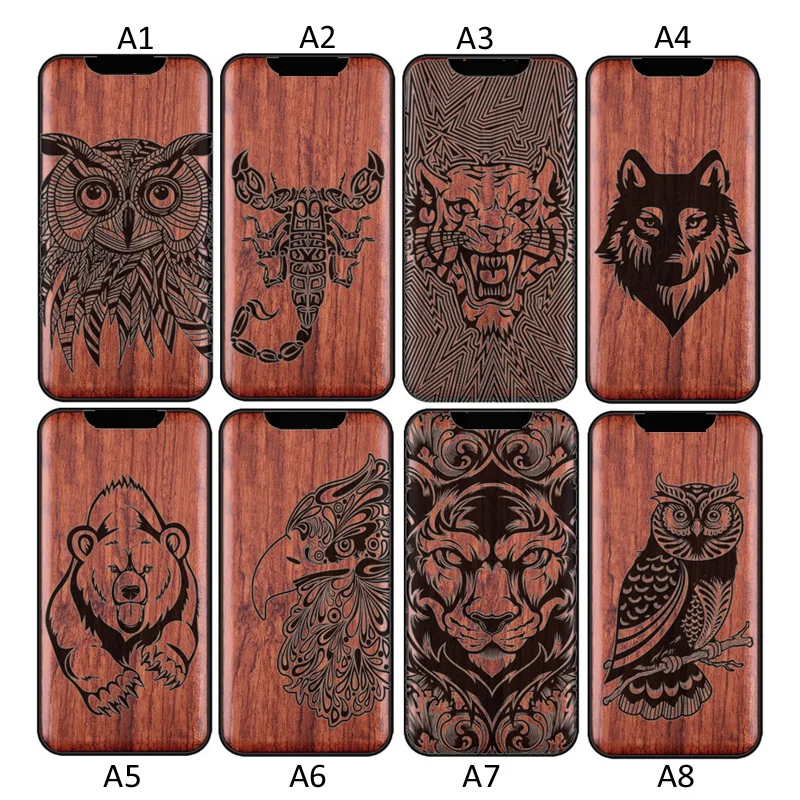 Чехол с 3D резным деревянным мультяшным медведем для Oneplus 8 Pro чехол драконом львом