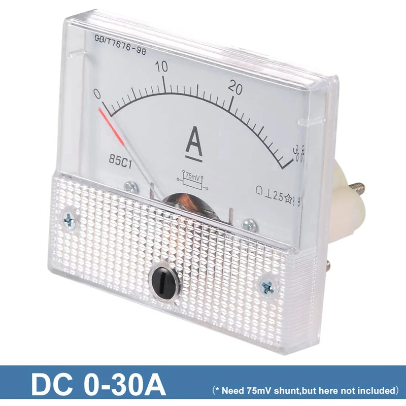 85C1 A Dc Аналоговый Ампер метр измерительный прибор с панелью 30A Датчик тока