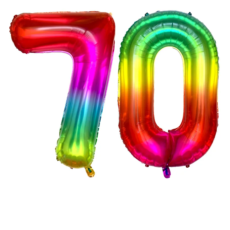 2 шт. 40 дюймов розовое золото номер 70 фольга шары для взрослых 70th День рождения