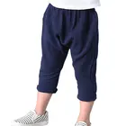 Льняные плиссированные детские брюки, лидер продаж 2021, летние брюки для девочек и мальчиков, детские брюки до щиколотки, шаровары, одежда для маленьких мальчиков и девочек 2-7 лет