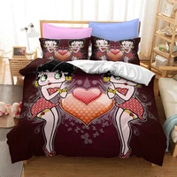 indecor sexy girl lady betty duvet cover pillowcase bedding set single twin full size for kids adults bedroom decor