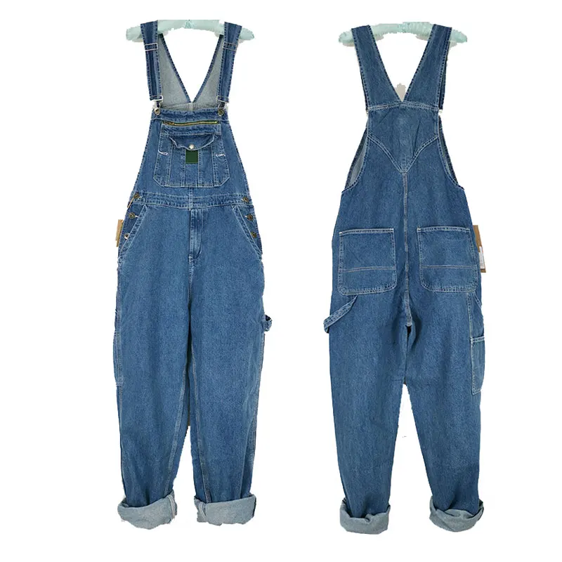 

Джинсы для мужчин, джинсовые нагрудники, мужские Ретро прямые Свободные Комбинезоны большого размера, мужские прямые брюки с высокой талией, больше размеров s 28- 46 48 50