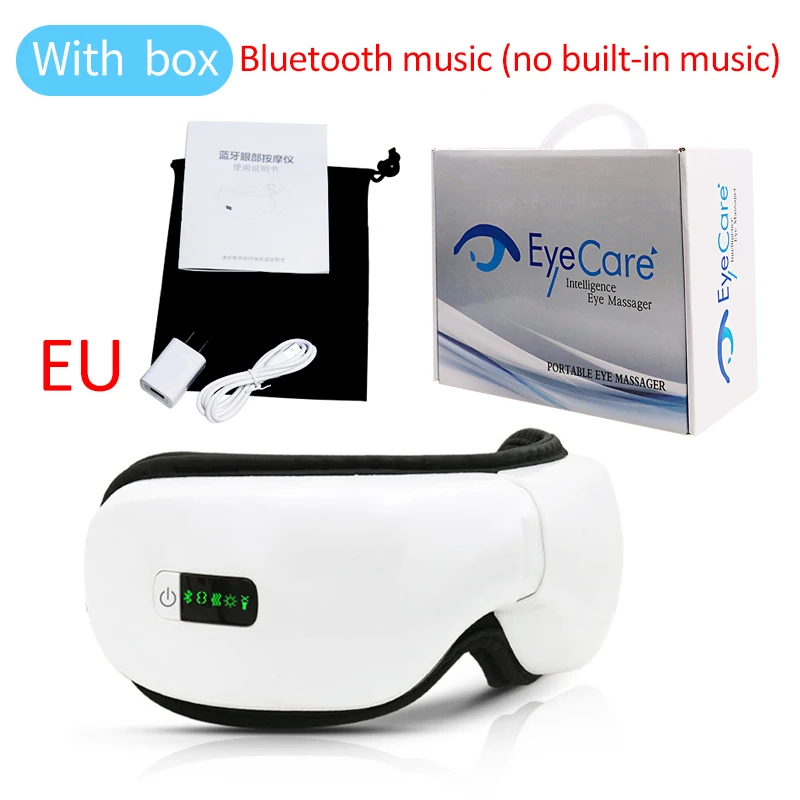 263 With box EU Электрический Вибрационный Bluetooth массажер для глаз прибор для ухода за глазами снятия усталости от морщин вибрационный массаж горячий компресс терапия очки - Цвет: 263 With box EU