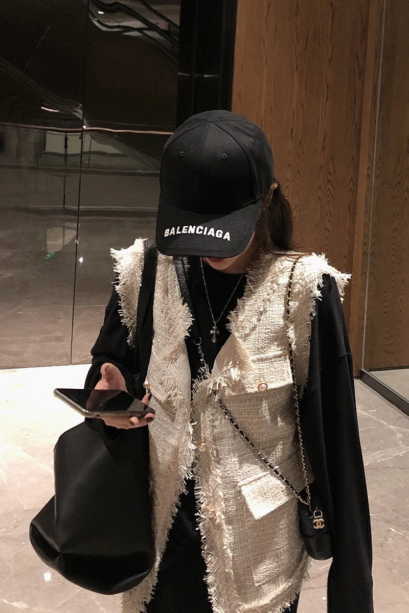 

White small fragrance windbreaker women's loose vest coat