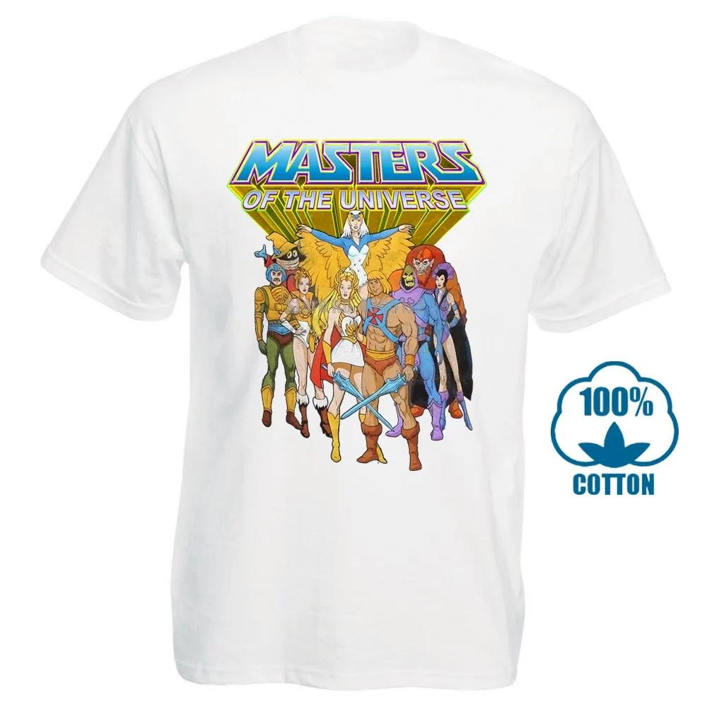 Белый He Man Masters Of The Universe Group Мужская и серая футболка - Цвет: Белый