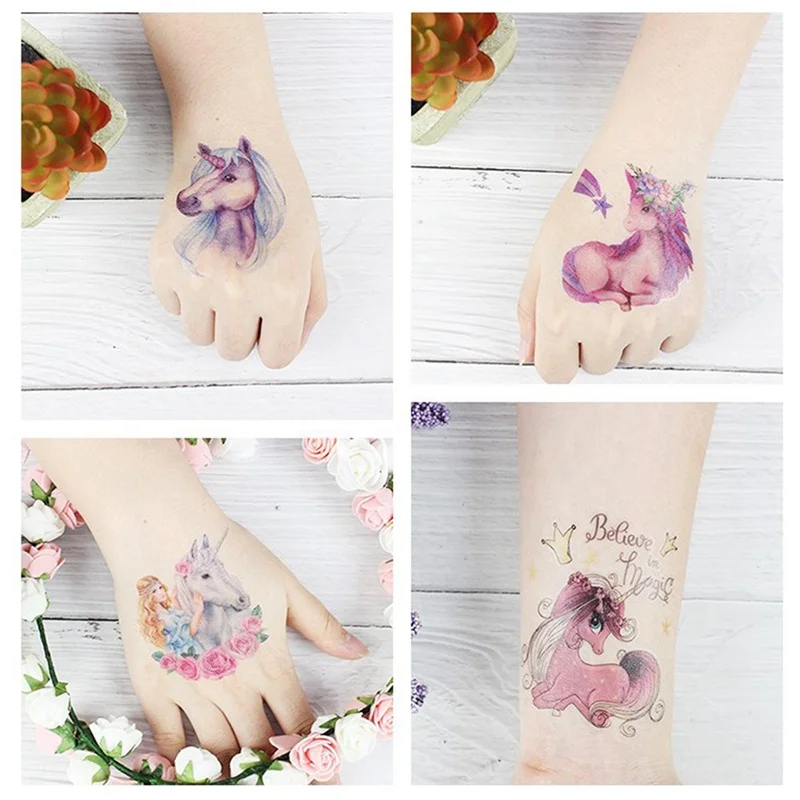 10 листов/набор временная наклейка на татуировку с мультяшным животным рисунок