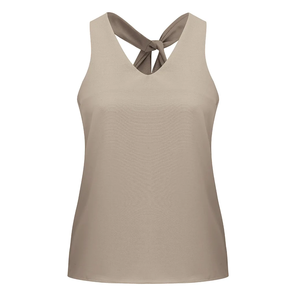 

2020 Amazon Spring New European and American Style Casual V-neck Camisole Pure Color All-Matching Vest for Women