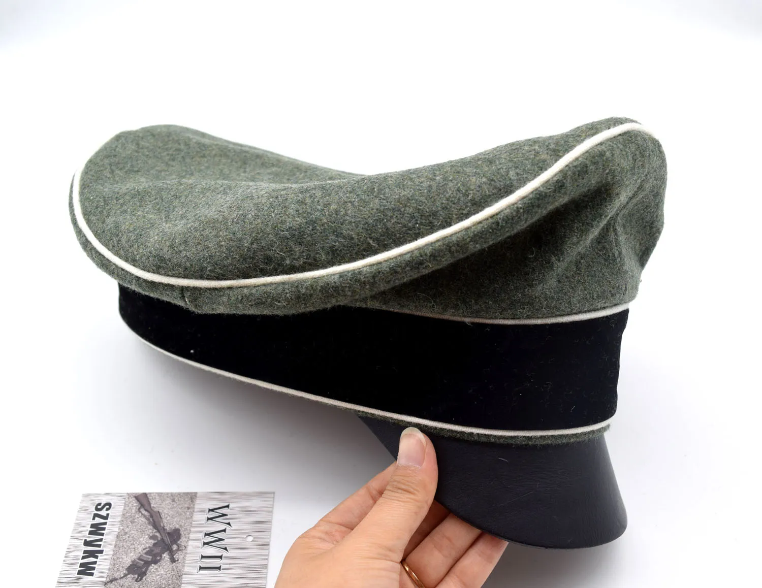 Кепка с козырьком Replica WW2 German Army Field Marshals Generals Officers Crusher Visor Cap с кольцом из кожи для пота, размер M 57 см.