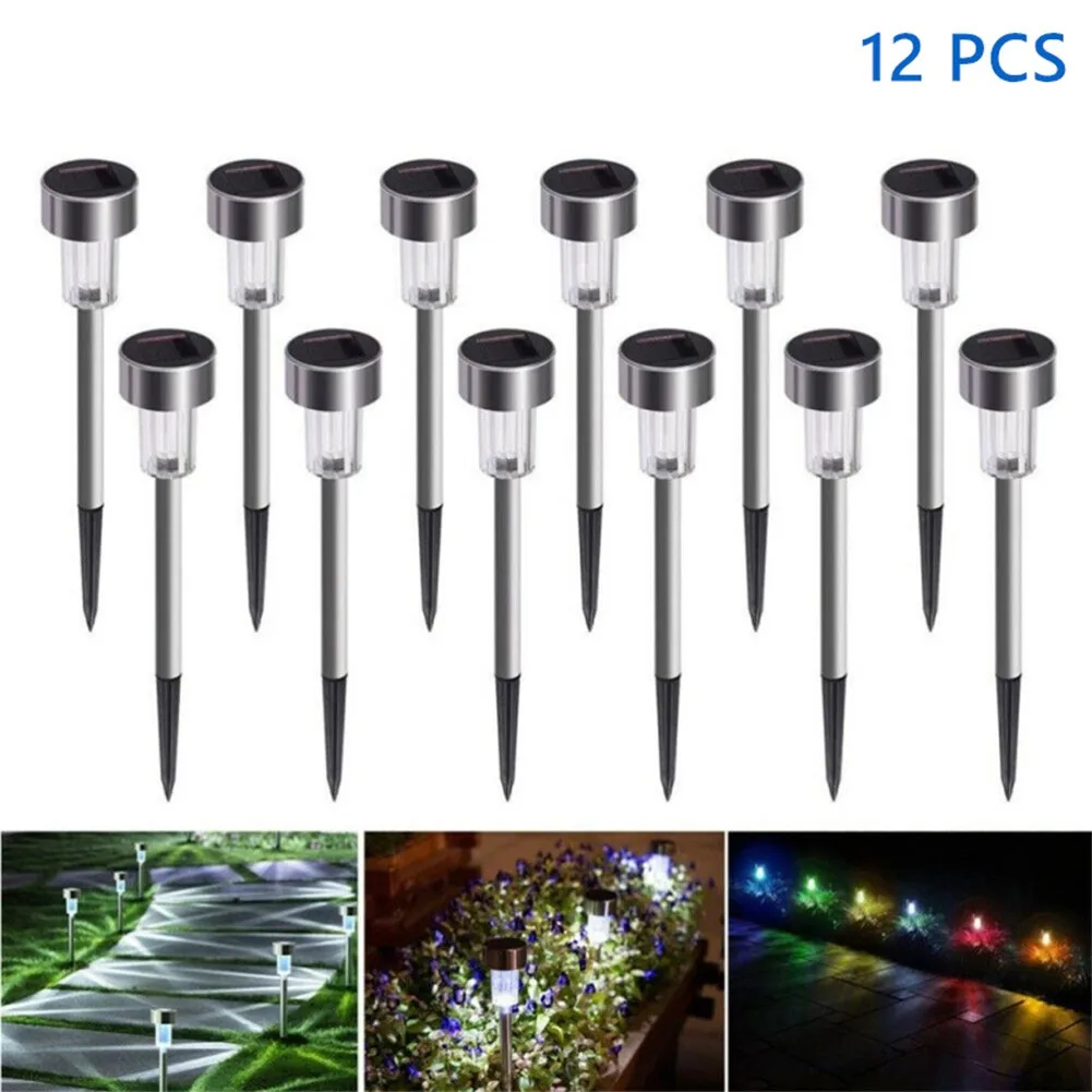 

12 Pcs Led Solar Light Outdoor Solar Led Lawn Lamps Street Lighting Luminaria For Garden Decoration Solar Powered Path Lights