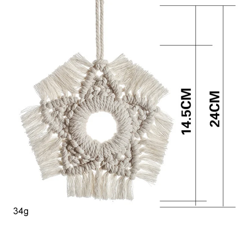 

Room Decoration Macrame Cup Pad Bohemia Table Mat Handmade Cotton Rope Weave Insulation Mats Wall Hanging Xmas Snowflake Pendant