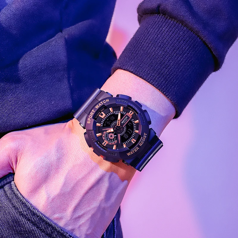 

Men Watches Male Wrist Watch For Men Clock Sport 30m Waterproof Wristwatch Dual Display Hours SANDA Brand Relogio Masculino