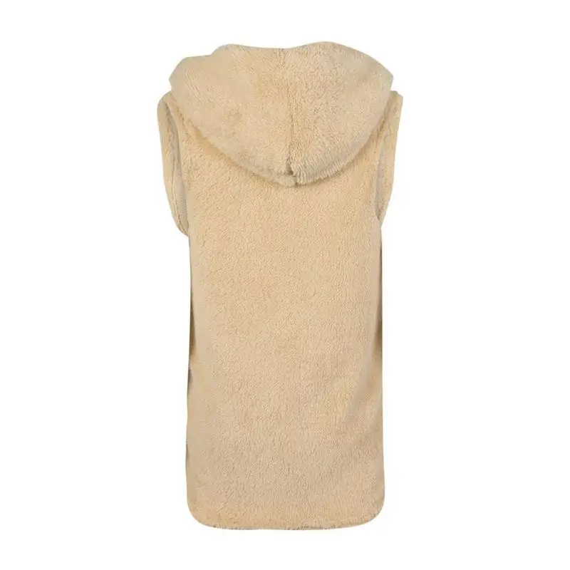 Повседневные Жилеты с капюшоном из искусственного меха модная зимняя женская