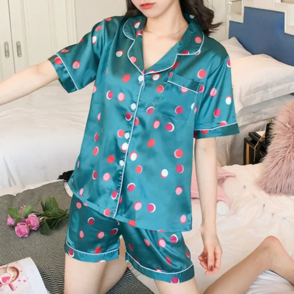 2 шт осенние женские пижамы из искусственного шелка и сатина пижамный комплект с