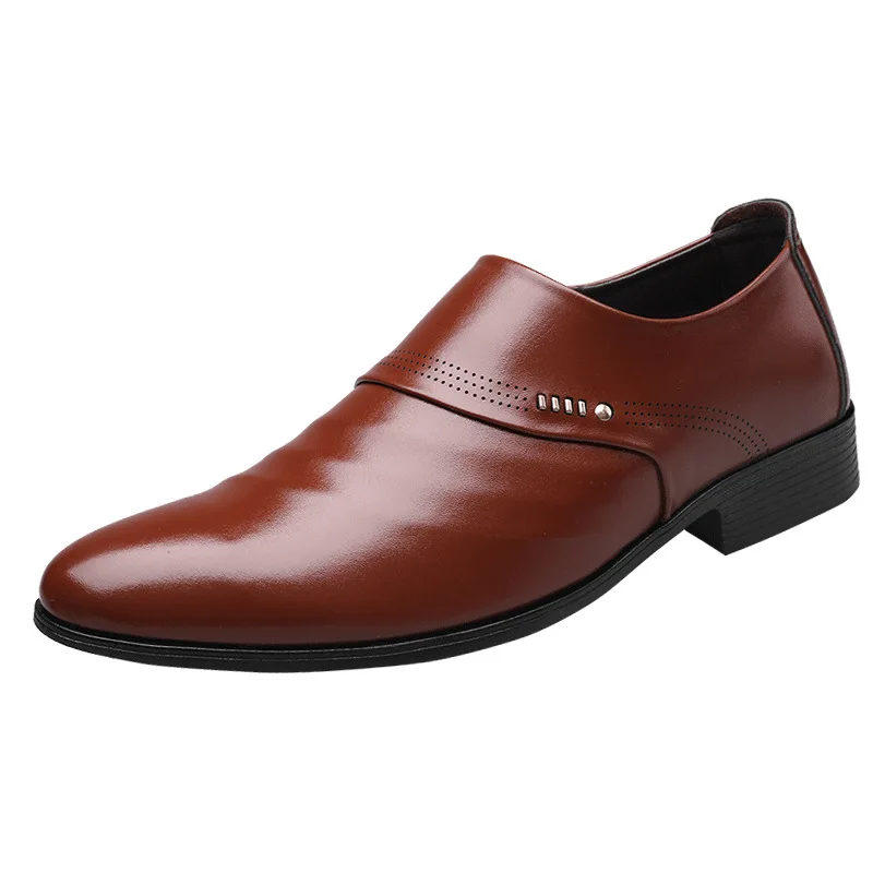 

Мужские классические туфли без шнуровки, черные повседневные деловые туфли с острым носком, нескользящая износостойкая обувь для работы, л...