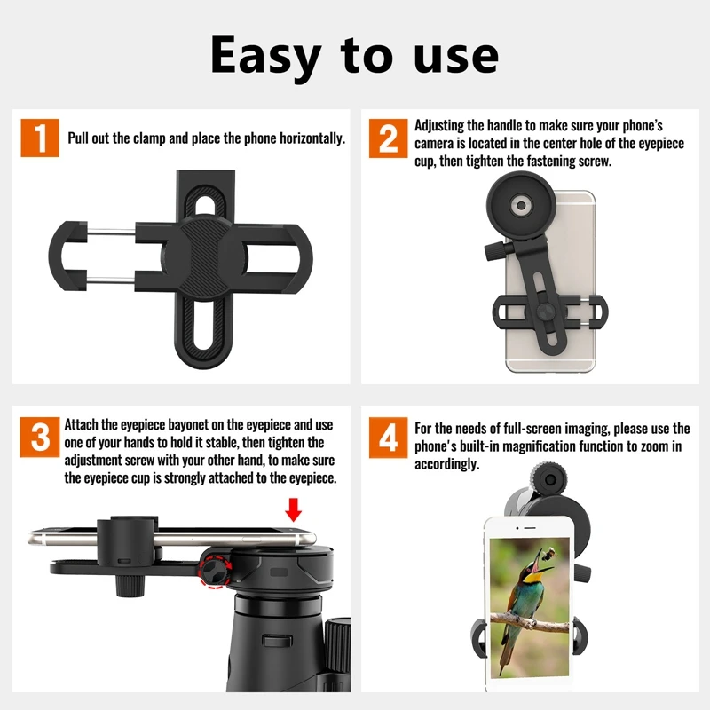 

Universal Monocular Telescope Phone Holder Adapter Clip Mount Bracket for Phone Outdoor Hiking Phone Bracket Accessories