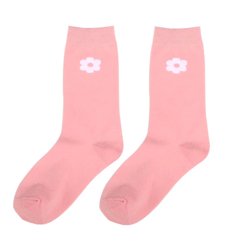 LERFEY Streetwear Women Cotton Socks Flower Print Ladies Art Crew Happy Harajuku Breathable Sock Female Gifts | Женская одежда