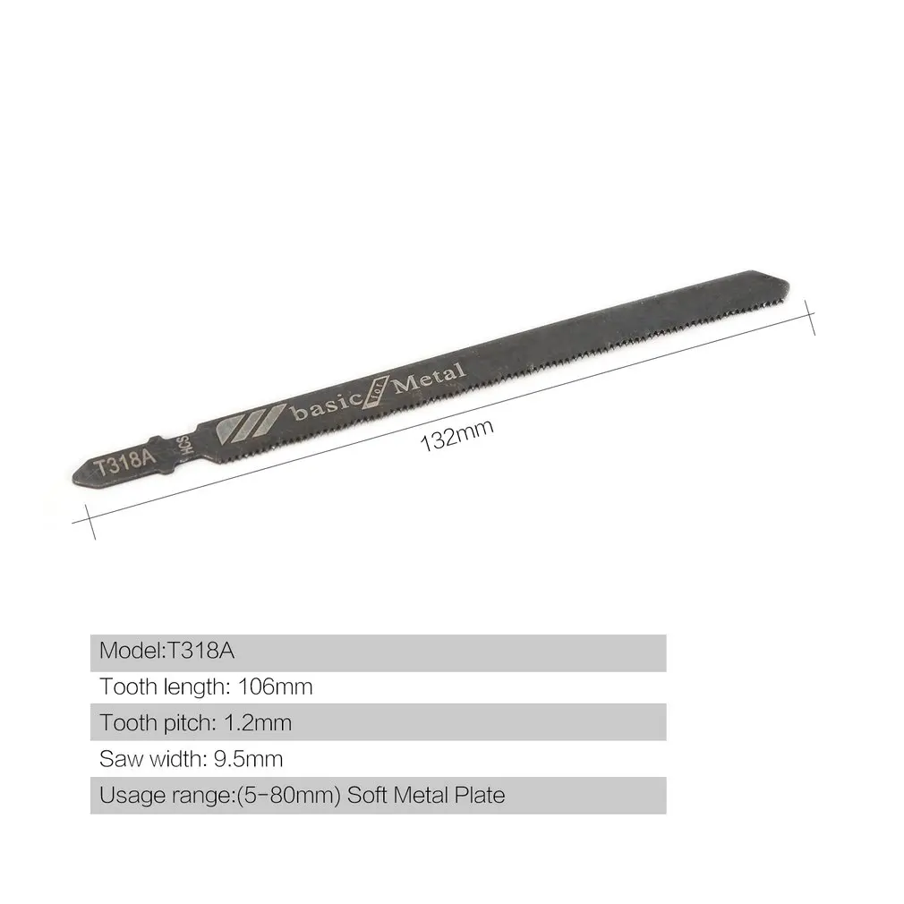 

5Pcs/set T318A Saw Blade Hacksaw Jig Saw Blade Set Reciprocating Curve Saw Blade For Hard Metal Saw Cutting ToolHigh Quality