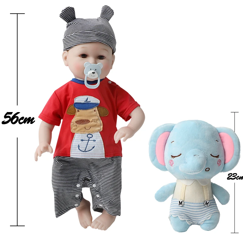 

22 Inch Bebe Reborn Baby Boys Doll 56cm Reborn Doll Silicone Cloth Body Adorable Lifelike Toddler Bonecas Toys for Children Girl