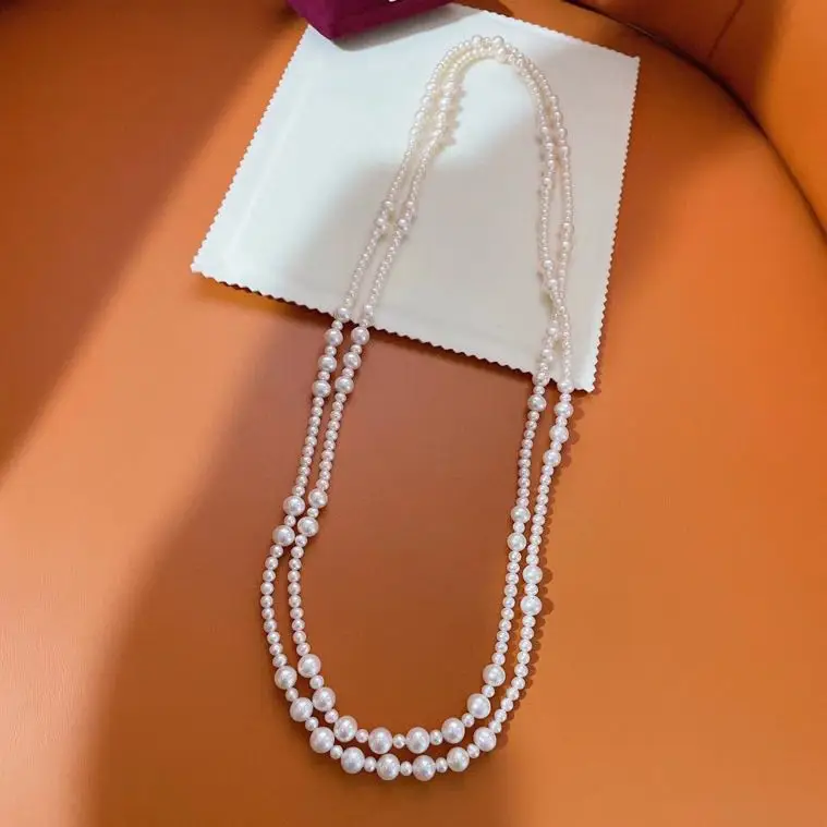 Новое ожерелье для свитера 4-9 мм прочная легсветильник цепь с пресноводным