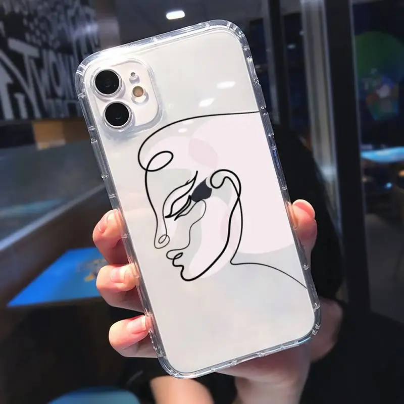 

Art Abstract Phone Case Transparent for Clear iPhone 11 12 8 7 6 6S Plus X 5S SE 2020 XR mini pro XS MAX