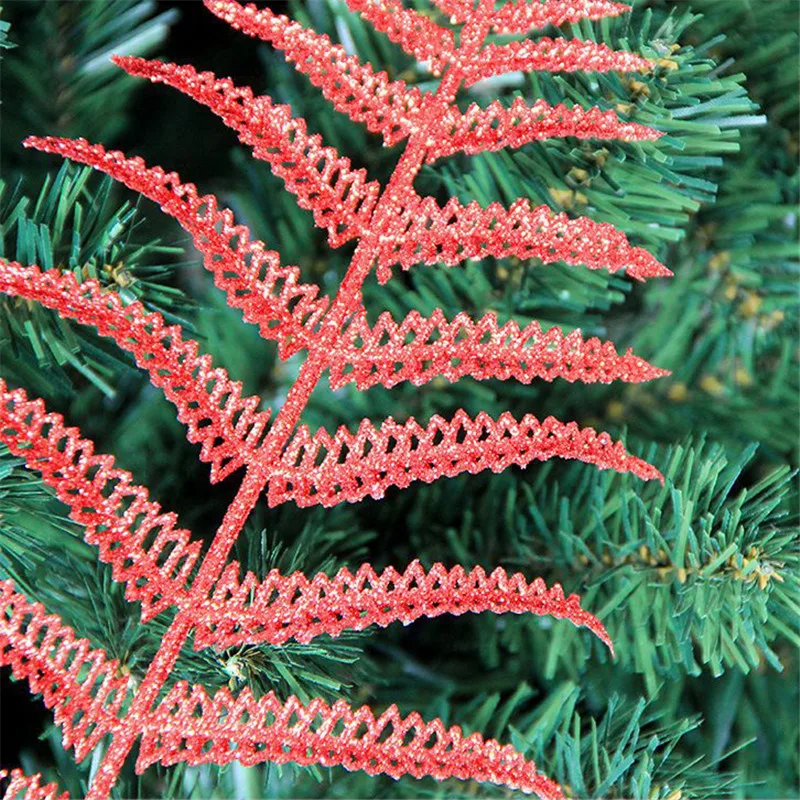 Искусственные Подвески с блестками листья искусственные рождественские сделай