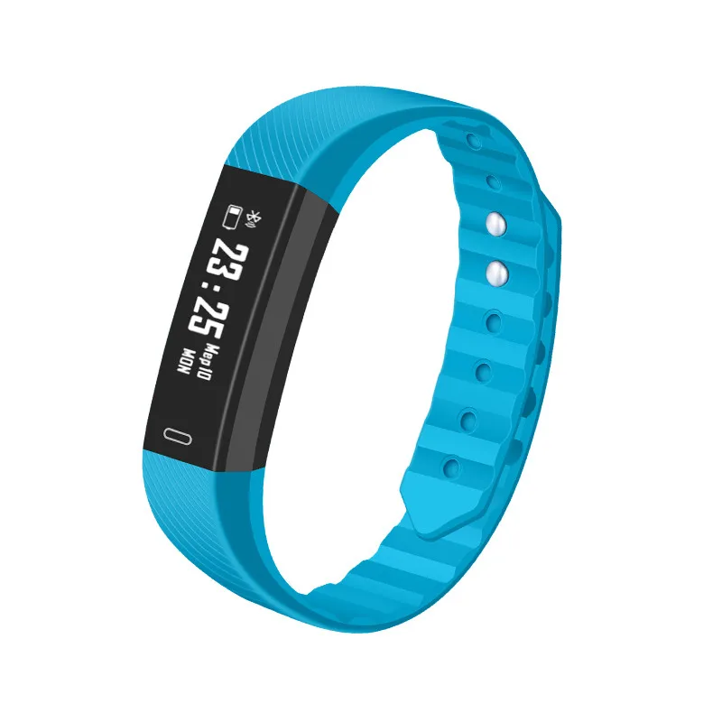 light blue Новинка ID115 Шагомер Смарт часы Время Дата наручные часы с дисплеем счетчик шагов Montre Bluetooth подключение часы pk Fitbits - Цвет: light blue