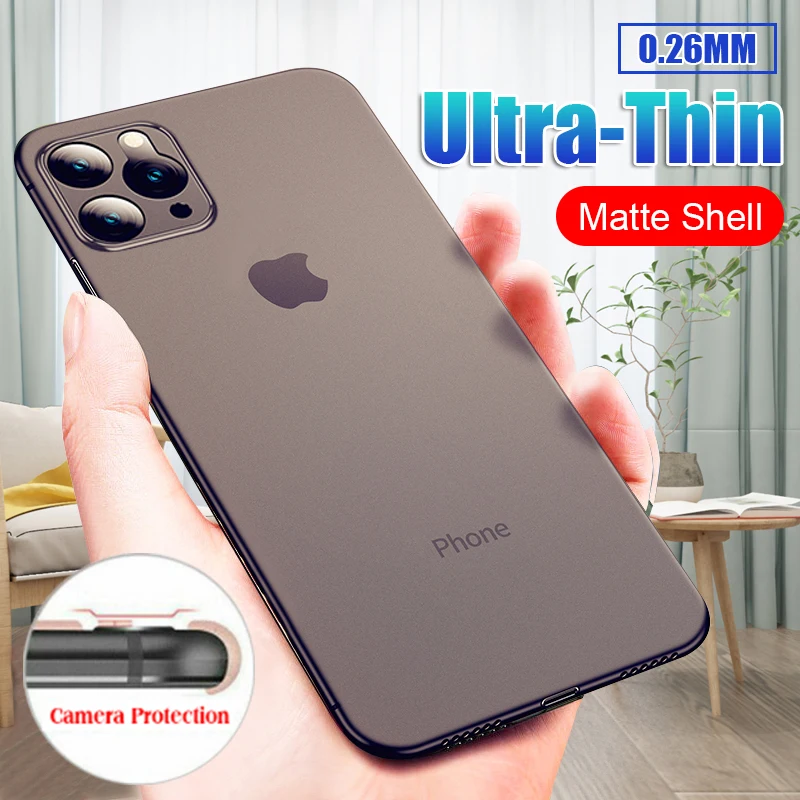 Ультра тонкий 0 26 мм матовый ПП мягкий чехол для айфон 11 12 про XR X XS Max SE 2020 8 7 6 6s
