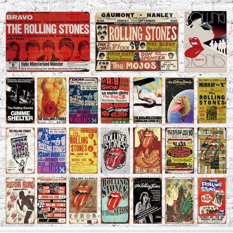 Металлическая жестяная вывеска рок музыки прокатки камни Группа Iron знаки раз