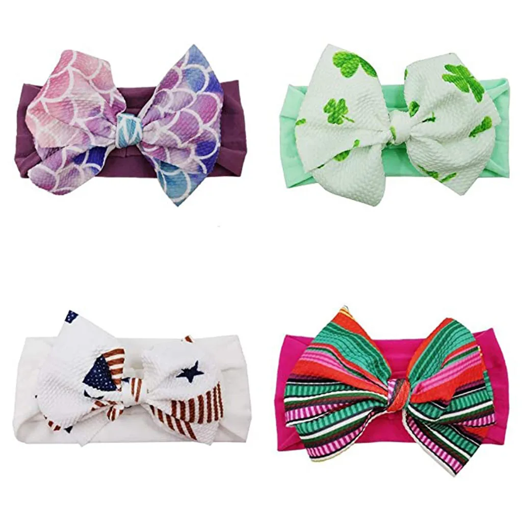 Модная детская Цветочная перекрестная Вязаная Мягкая повязка на голову для