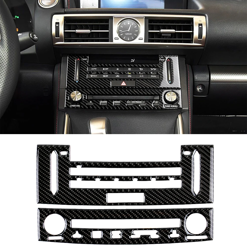 

Декоративная наклейка на панель CD кондиционера, наклейка для салона автомобиля Lexus IS250 2013-2020 из углеродного волокна