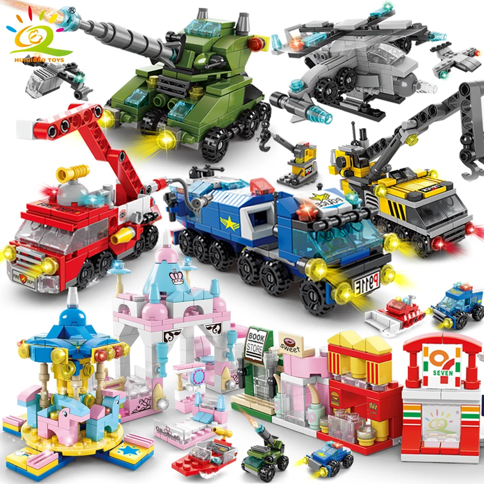 HUIQIBAO городской Замок принцессы строительные блоки набор Военный танк