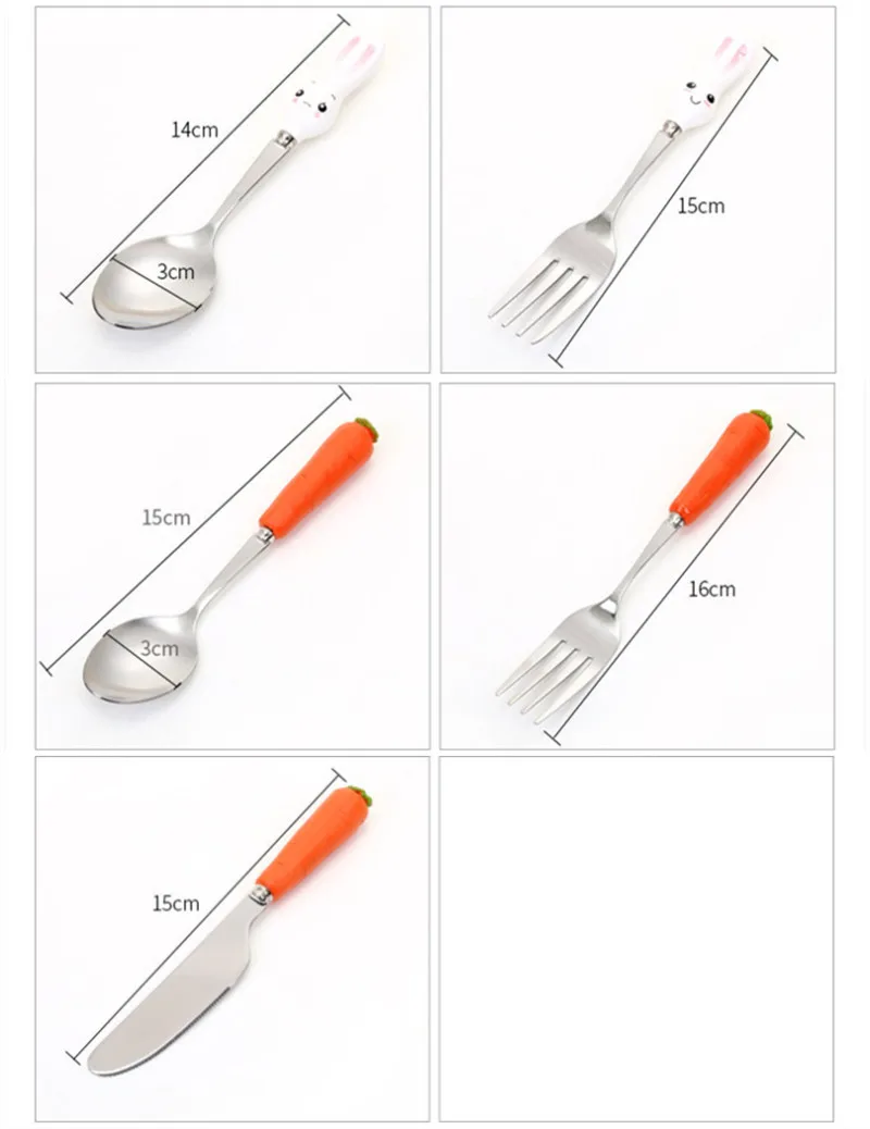 С рисунком из мультфильма Детский набор посуды симпатичная футболка с кроликом и