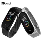 Ремешок BOORUI Mi Band 4 5, металлический Безвинтовой ремешок из нержавеющей стали mi band 3 для Xiaomi Mi Band 3 4, сменный ремешок Pulseira