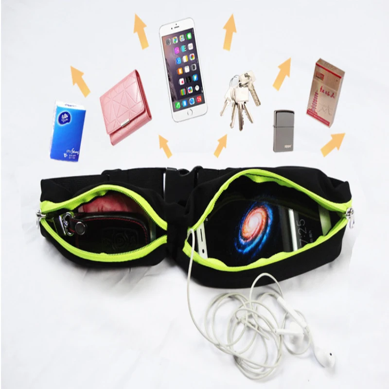 Поясная Сумка для бега водонепроницаемая с 2 расширяемыми карманами мужчин и