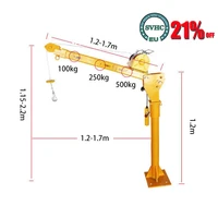 500kg 220v 1000w household electric hoist crane small truck crane car lifting crane machine with remoting control and handle