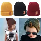 Шапка-бини J4K2 для детей и взрослых, цветная вязаная шапка для мальчиков и девочек, теплая, Осень-зима