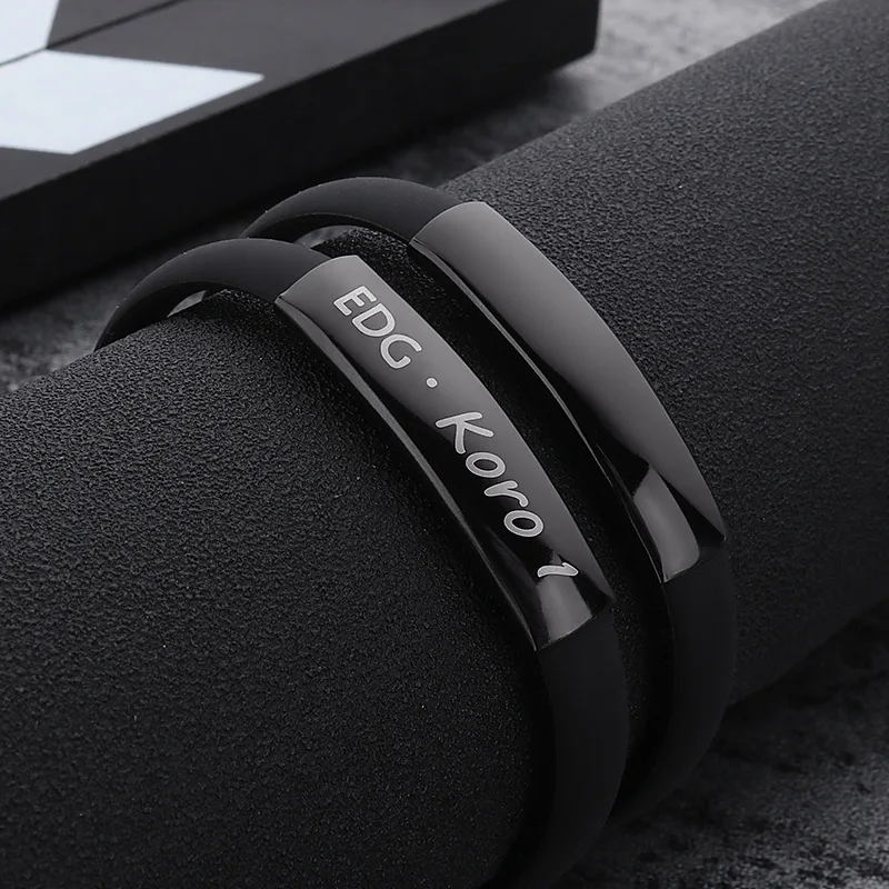 Модный мужской силиконовый браслет 2020 черный с надписью для пар подарок подруге