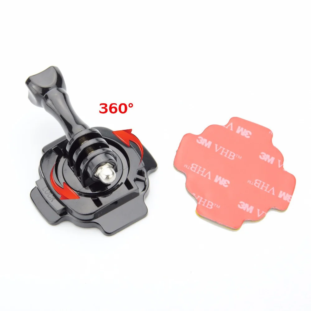 

360 Motorcycle Helmet Rotary Adhesive Base Mounts for GoPro 8 7 6 5 3 Session SJ4000 Xiaomi Yi 4K Eken Action Camera Accessories