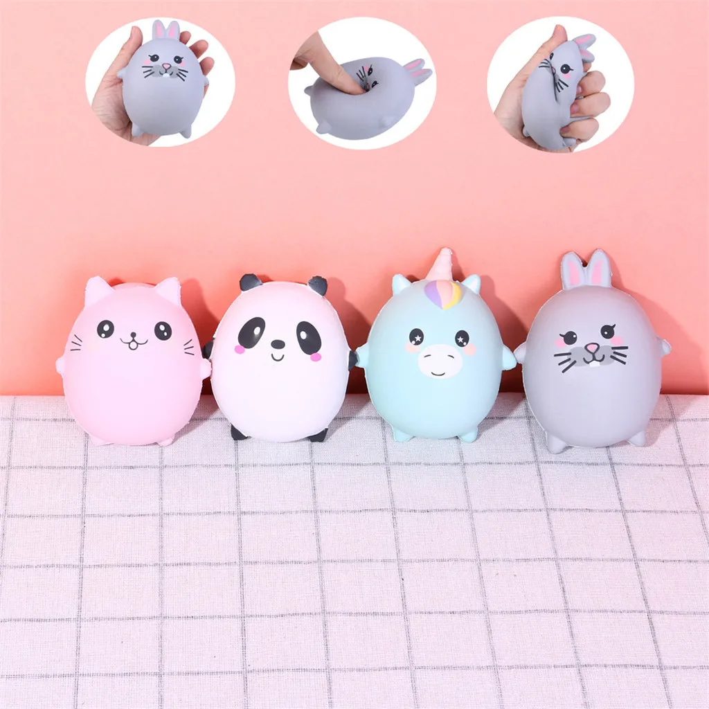 

4pcs Adorable Animals Slow Rising Cream Squeeze Scented Stress Relief Toy Simulation Gift Birthday Present Holiday Gift Toys