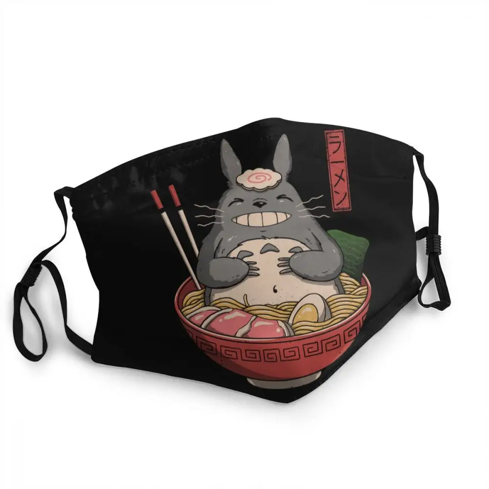 

Funny My Neighbor Totoro Adjustable Face Mask Japanese Ramen Miyazaki Hayao Anime Anti Haze Dustproof Respirator Mouth-Muffle