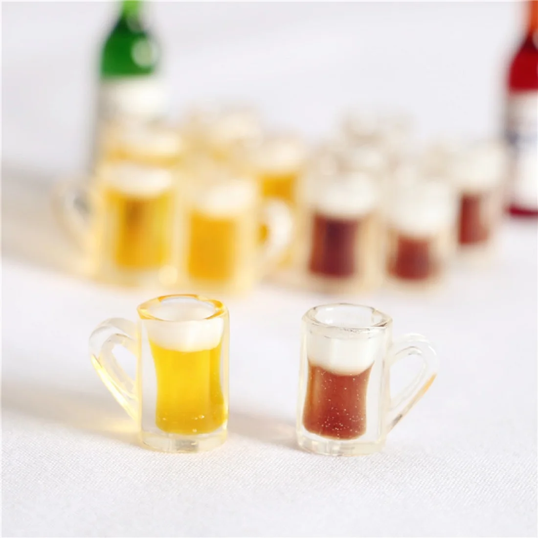 

2 PCS 1/12 Dollhouse Miniature Beer Glass Simulation Tableware Accessories