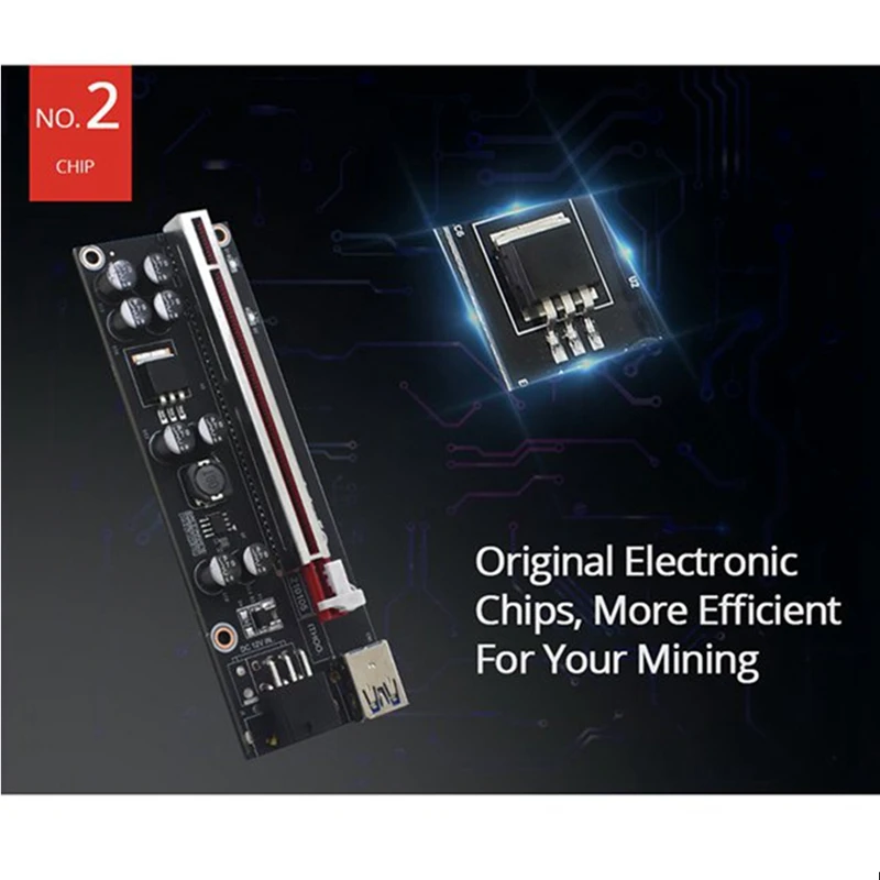 

6Pack VER009S Plus PCI-E Riser Card PCI Express 1X to 16X Adapter with USB 3.0 Cable SATA to 6Pin Power Cable for Mining