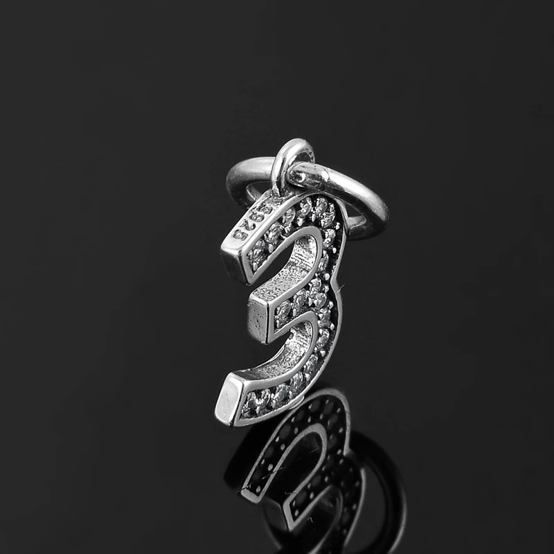 100% настоящие 925 пробы Серебряные Подвески с цифрой 3 бусины подходят к