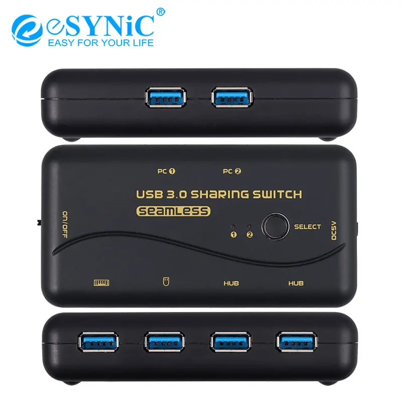 ESYNiC USB 2 0 бесшовный переключатель для совместного использования