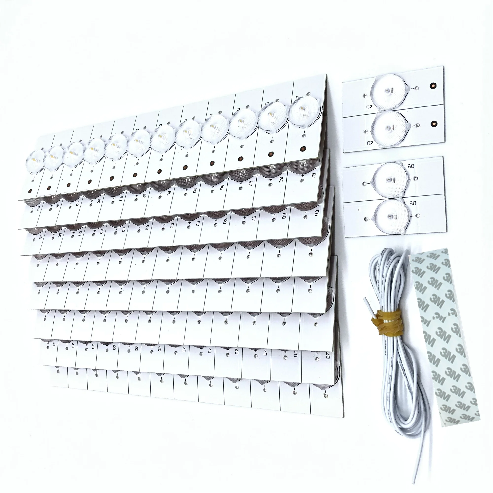 

Premium 100PCS/lot 3V 6V SMD Lamp Beads With Optical Lens Fliter for 32-65 inch LED Backlight Strip TV Repair With adhesive tape