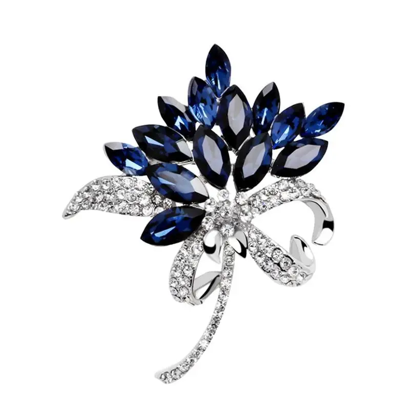 Мужская брошь в виде букета бутоньерка с кристаллами Ювелирное Украшение для