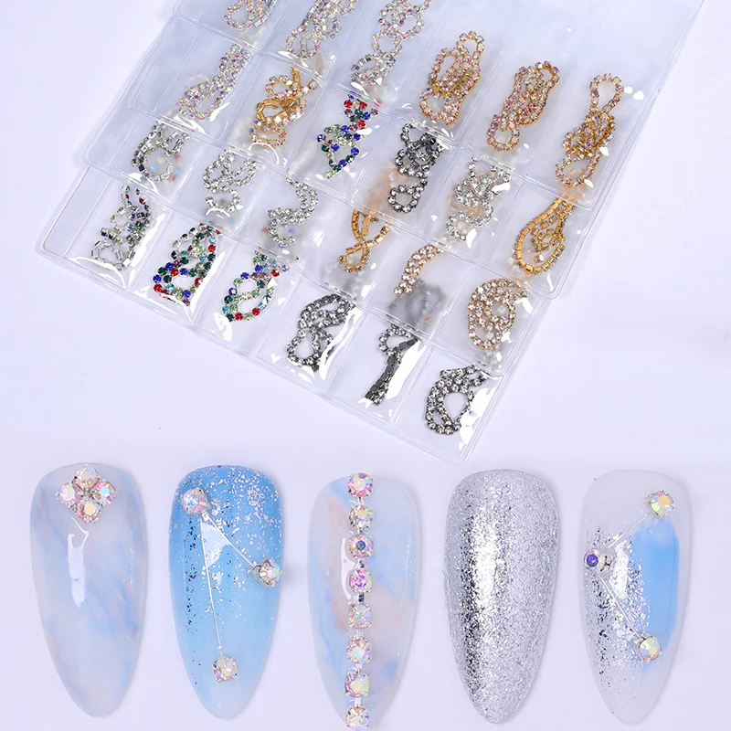 6 шт./пакет металлическая наклейка Бисер цепочка декоративная Золотая Серебряная