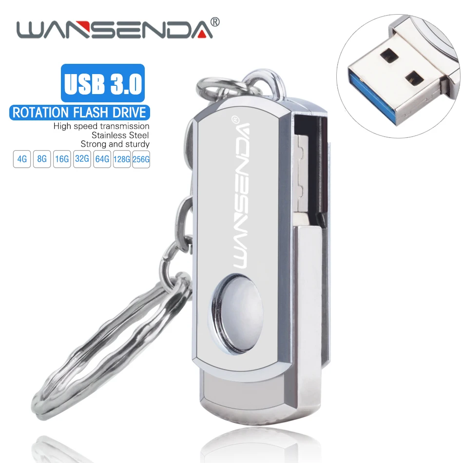 Новый WANSENDA USB 3 0 флэш накопитель Вращающаяся ручка 16 Гб оперативной памяти 32
