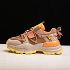 Женские массивные кроссовки, спортивная Вулканизированная обувь, корейская мода, новинка, Женская дышащая обувь на платформе и толстой подошве, повседневная женская обувь для папы, 2021